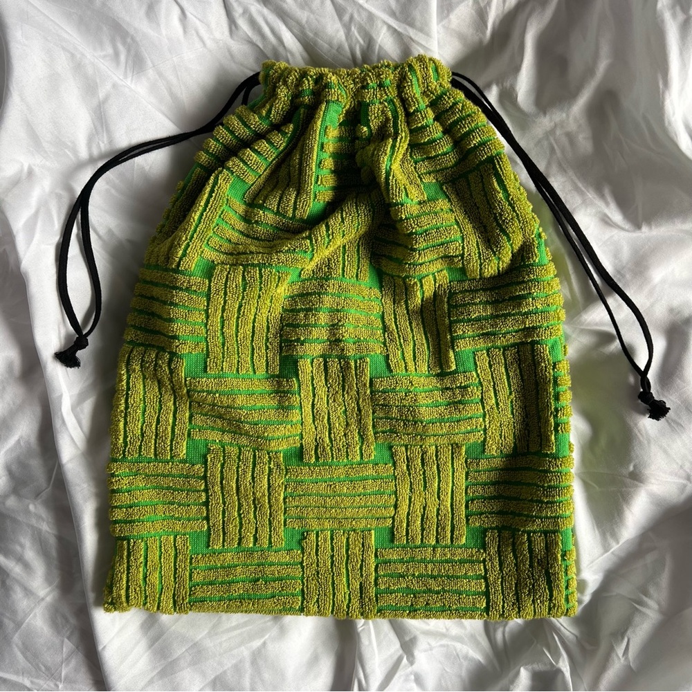 Rare Bottega Veneta Intrecciato Terry Cloth Drawstring Pouch / Dust Bag